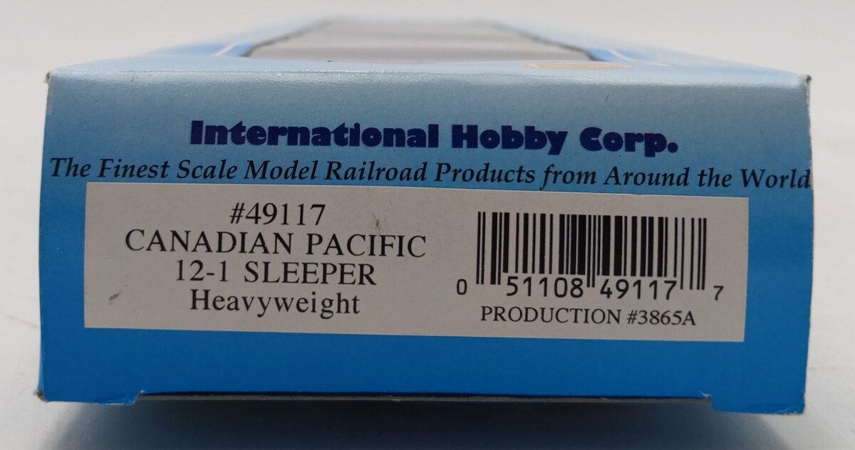 IHC 49117 HO Scale Canadian Pacific "Stockton" Heavy Weight 12-1 Sleeper Car EX/Box