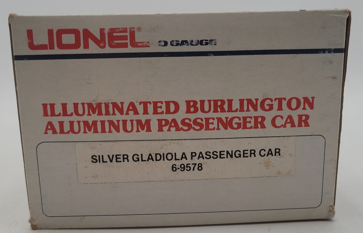 Lionel 6-9578 O Burlington "Silver Gladiola" Aluminum Passenger Car EX/Box