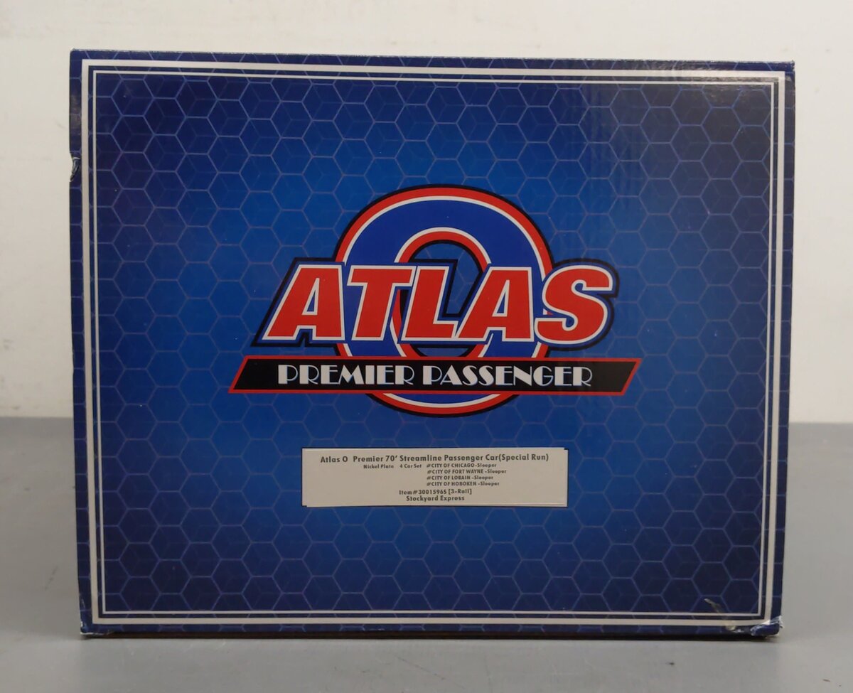 Atlas 3001596S O Nickel Plate Road 70' Streamline Passenger Sleeper Set (3 Rail) NIB