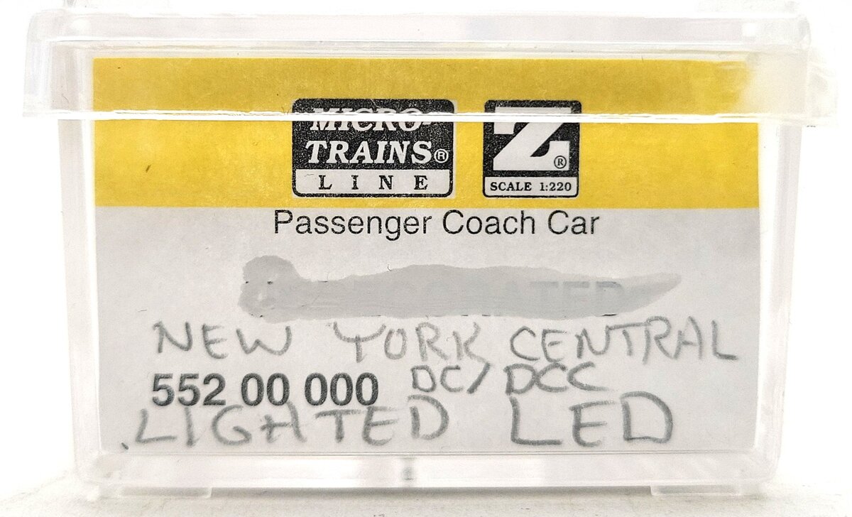 Micro-Trains 55200000 Z Scale New York Central Custom Lighted Coach Car/Box