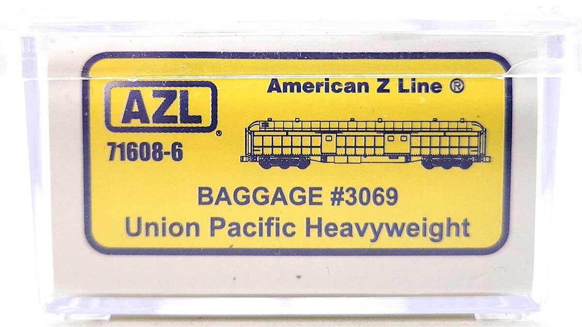 American Z-Line 71608-6 Z Scale Union Pacific Heavyweight Baggage Car #3069 EX/Box