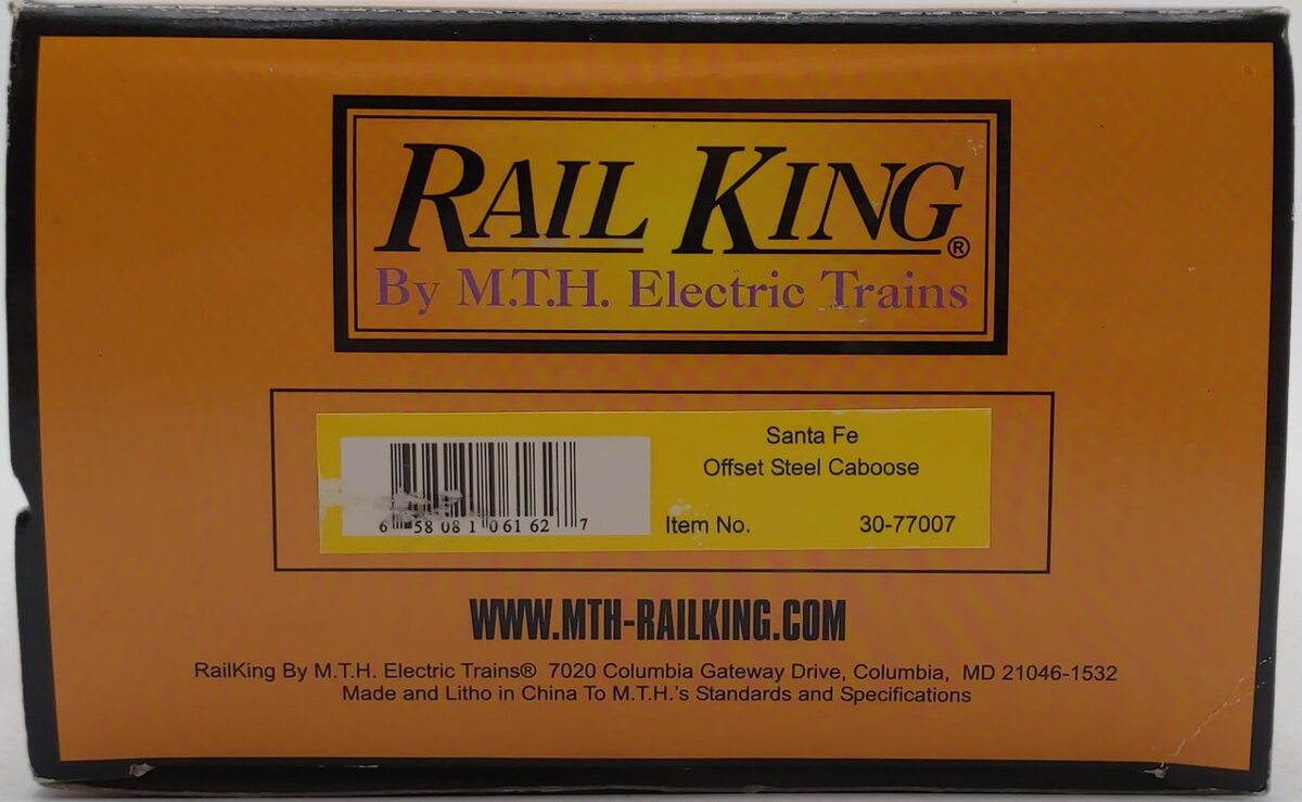 MTH 30-77007 O Gauge Santa Fe RailKing Offset Steel Caboose Car #2243 LN/Box