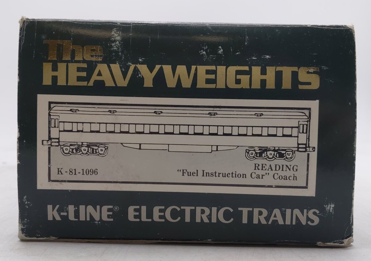 K-Line K81-1096 O Gauge Custom 'Fuel Instruction' 18" Heavyweight Coach Car #610/Box