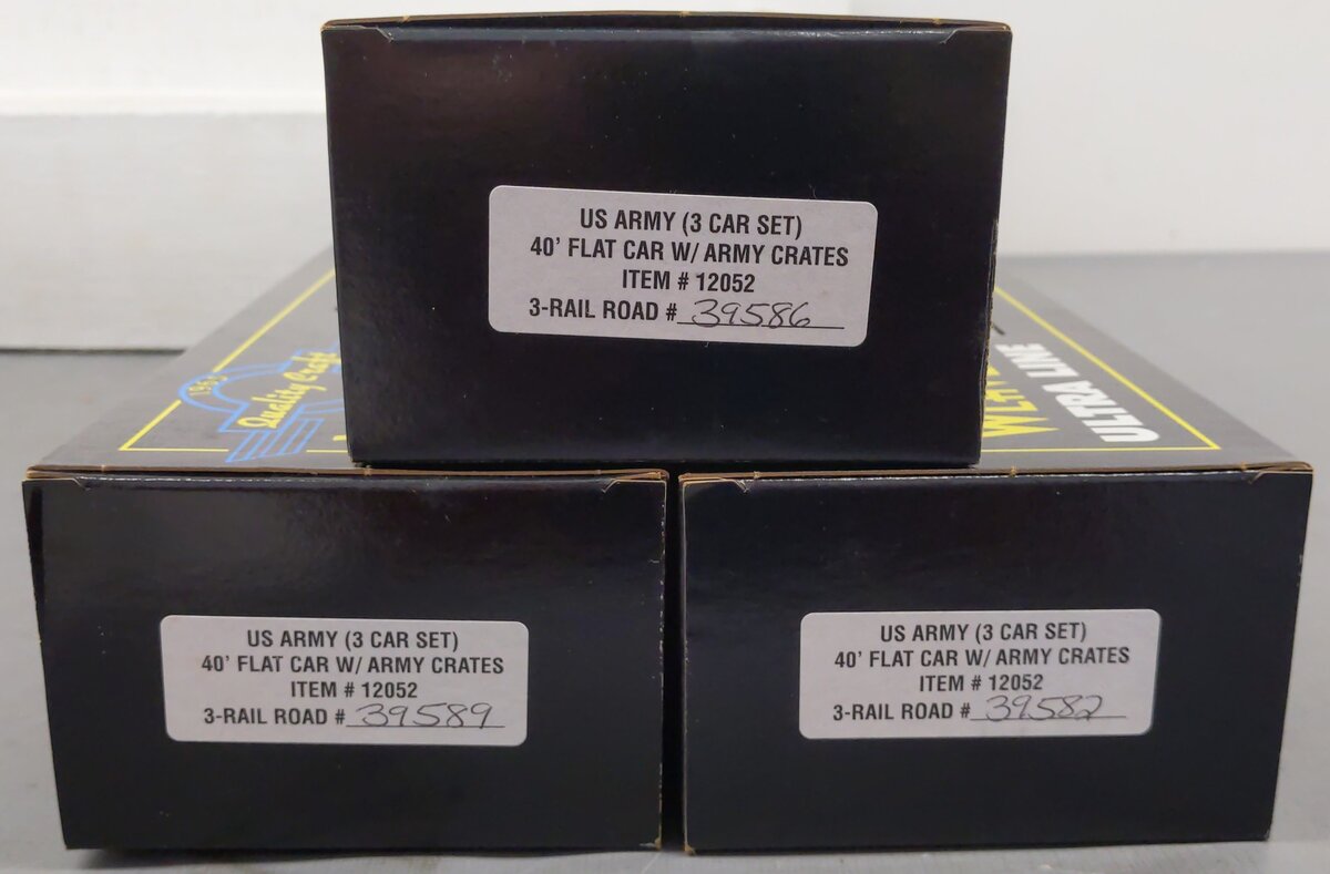 Weaver 12052 3 Car Set Flat Cars w/ Crates EX/Box