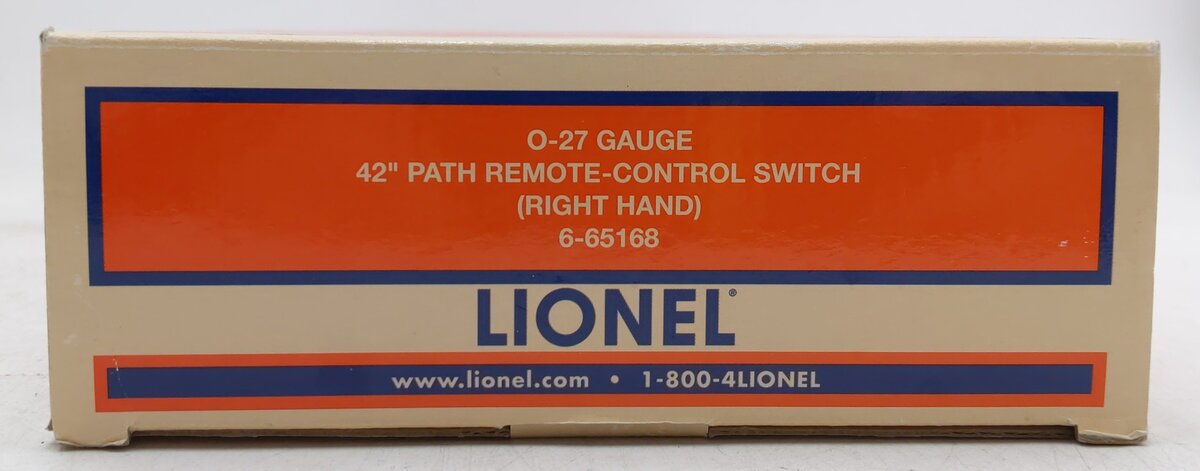 Lionel 6-65168 O27 42" Right Hand Remote Control Switch Turnout VG/Box