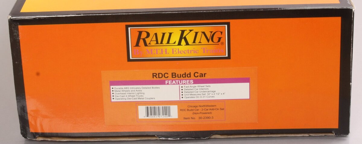MTH 30-2390-3 Chicago & North Western RDC Budd Car Add-On Set #9934/9932 LN/Box
