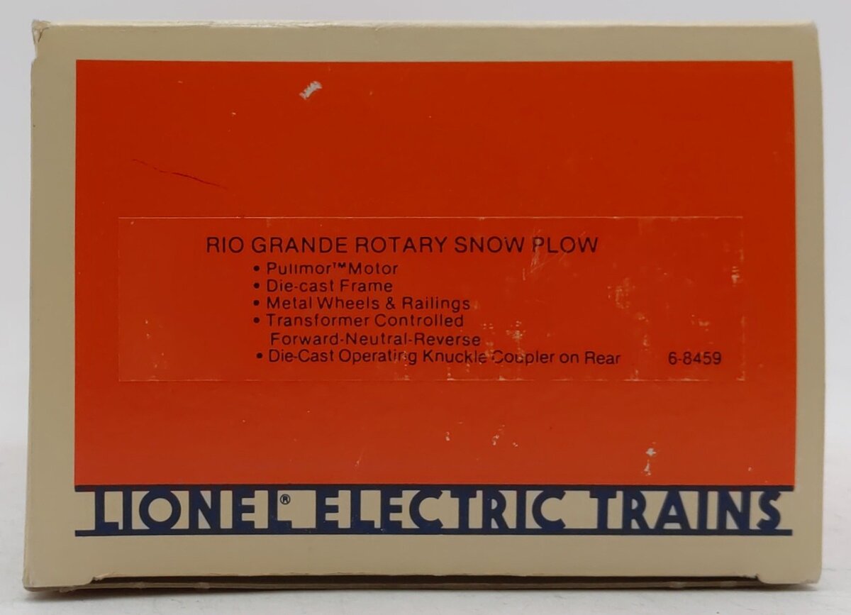 Lionel 6-8459 O Gauge Rio Grande Rotary Snow Plow #8459 NIB