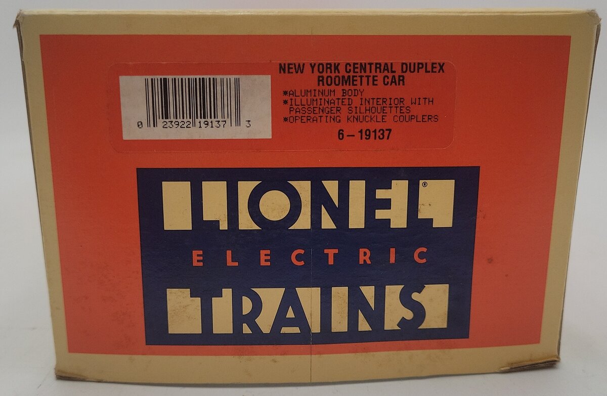 Lionel 6-19137 O Gauge New York Central "Dunkirk Harbor" Duplex Roomette Car EX/Box