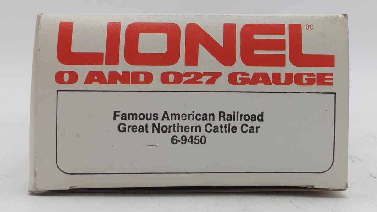 Lionel 6-9450 O Gauge Great Northern Cattle Car NIB