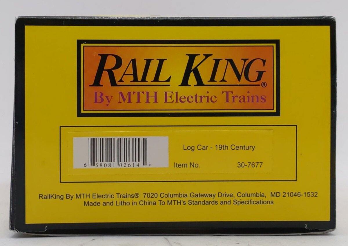 MTH 30-7677 O Gauge 19th Century Log Car #53 NIB
