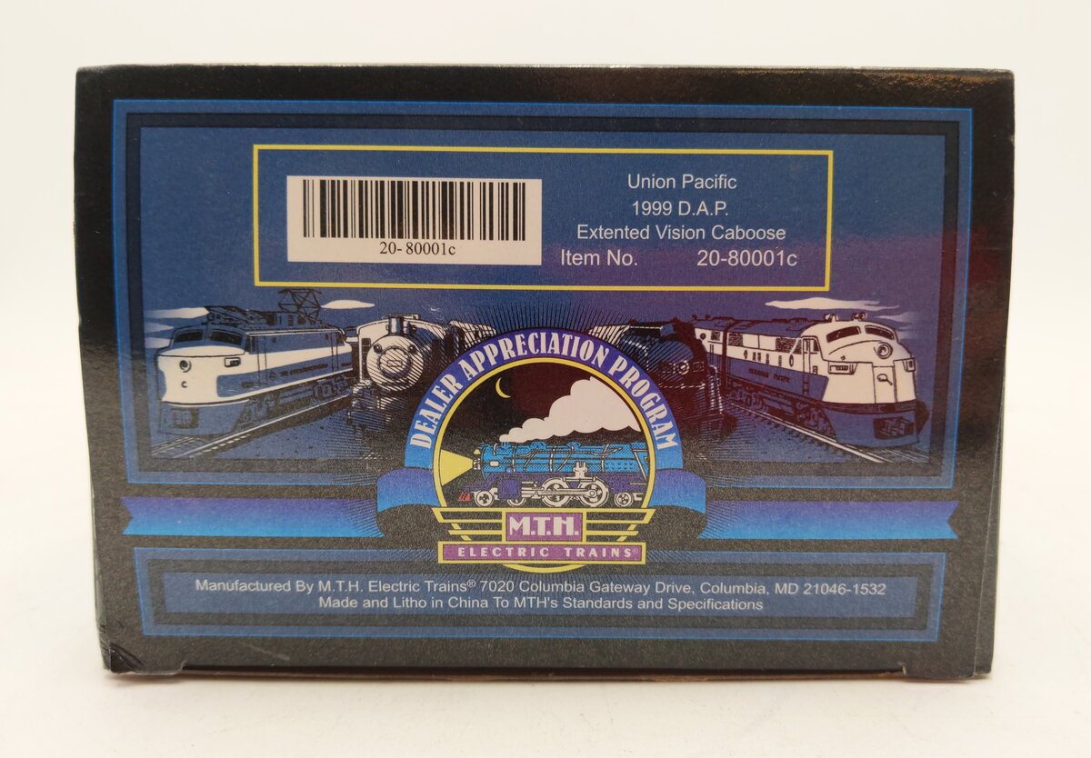 MTH 20-80001C O Union Pacific 1999 D.A.P. Extended Vision Caboose #25724 EX/Box