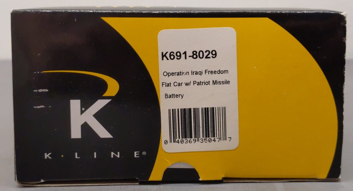 K-Line K691-8029 O Operation Iraqi Freedom Flatcar w/ Patriot Missile Battery EX/Box