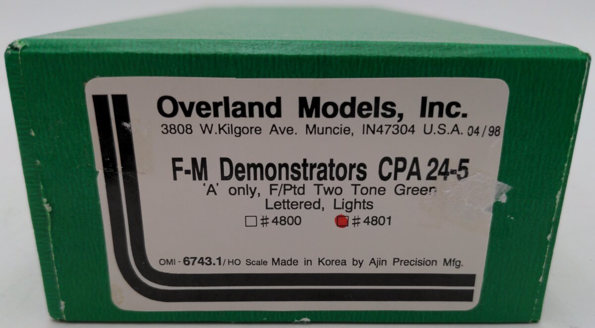 Overland 6743.1 HO BRASS FMIX Demonstrators CPA 24-5 Diesel #4801 (#12 of 32) LN/Box