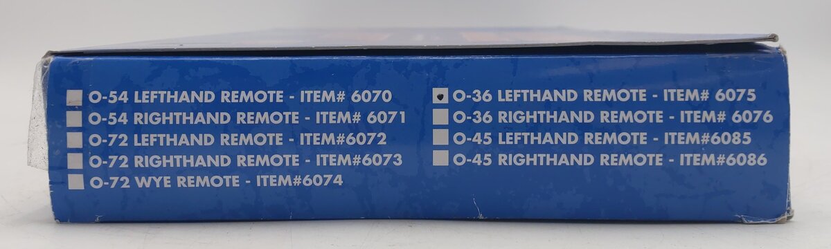 Atlas 6075 O Nickel Silver O-36 Left Hand Remote Switch Turnout EX/Box