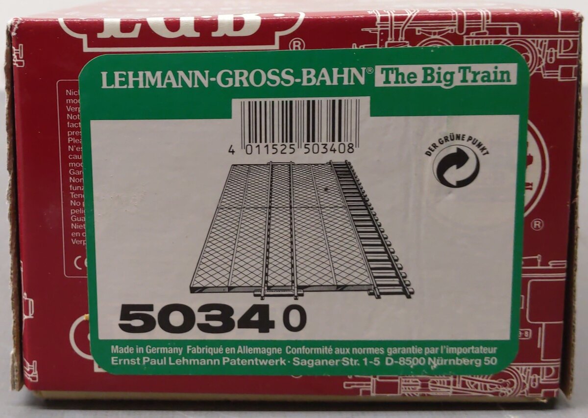 LGB 5034 G Scale Gray Plastic Platform Set EX/Box