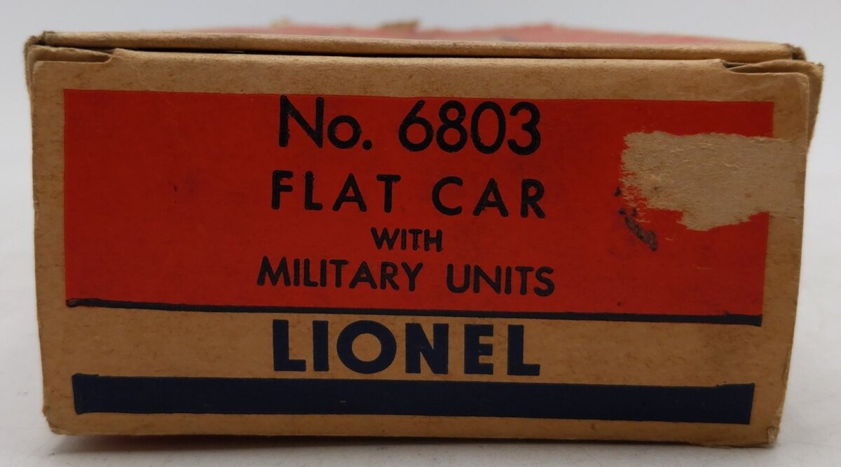 Lionel 6804 Vintage O Flatcar w/ USMC AA Gun Truck & Sound Truck VG/Box