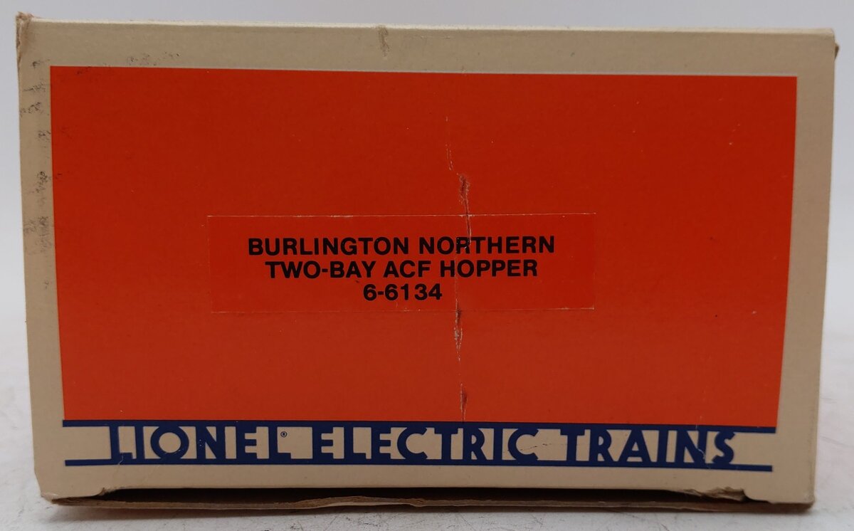 Lionel 6-6134 O Gauge Burlington Northern 2-Bay Center Flow Hopper #6134 EX/Box