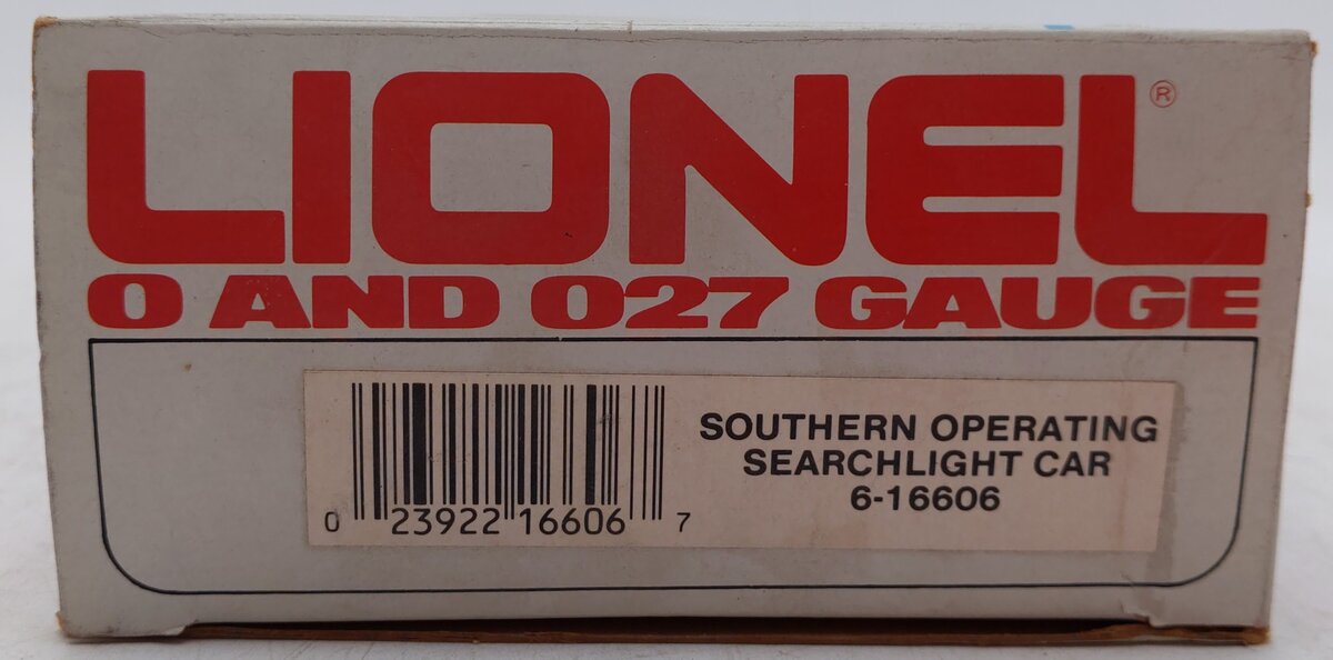 Lionel 6-16606 O Gauge Southern Operating Searchlight Car EX/Box