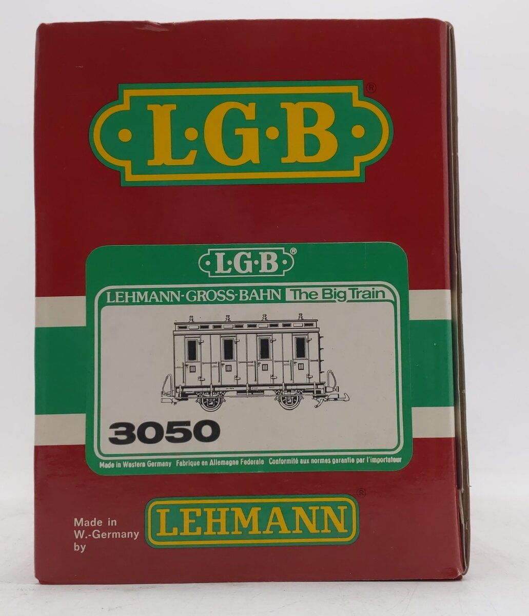 LGB 3050 G Scale European 4-Wheel Illuminated Passenger Car EX/Box