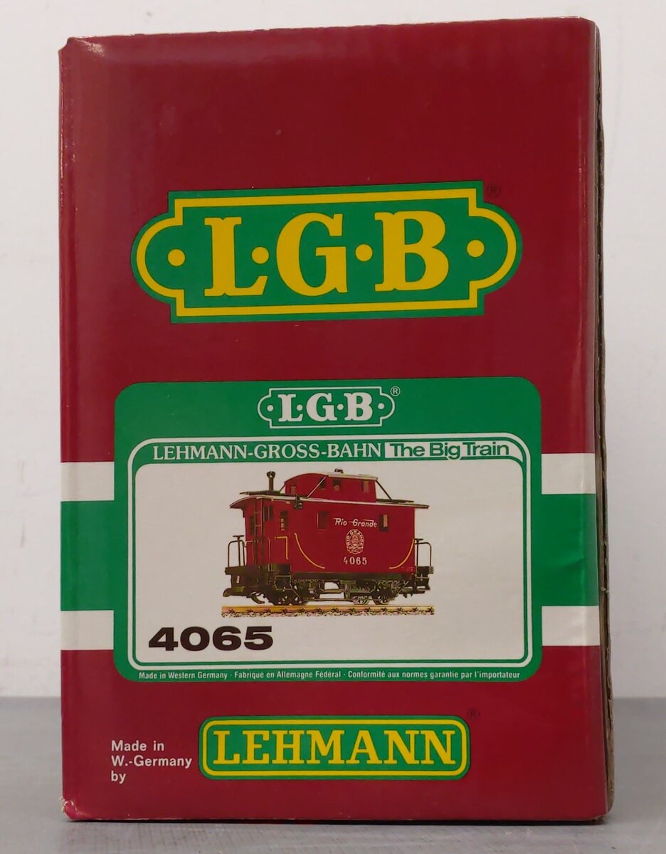 LGB 4065 G Scale Rio Grande Lighted Center Cupola Caboose (Metal Wheels) EX/Box