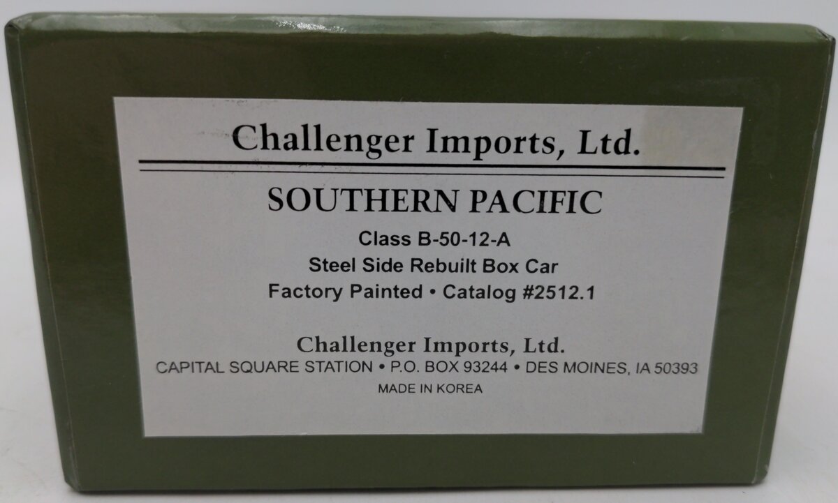 Challenger Imports #2512.1 HO Scale Southern Pacific Steel Side Rebuilt Box Car LN/Box