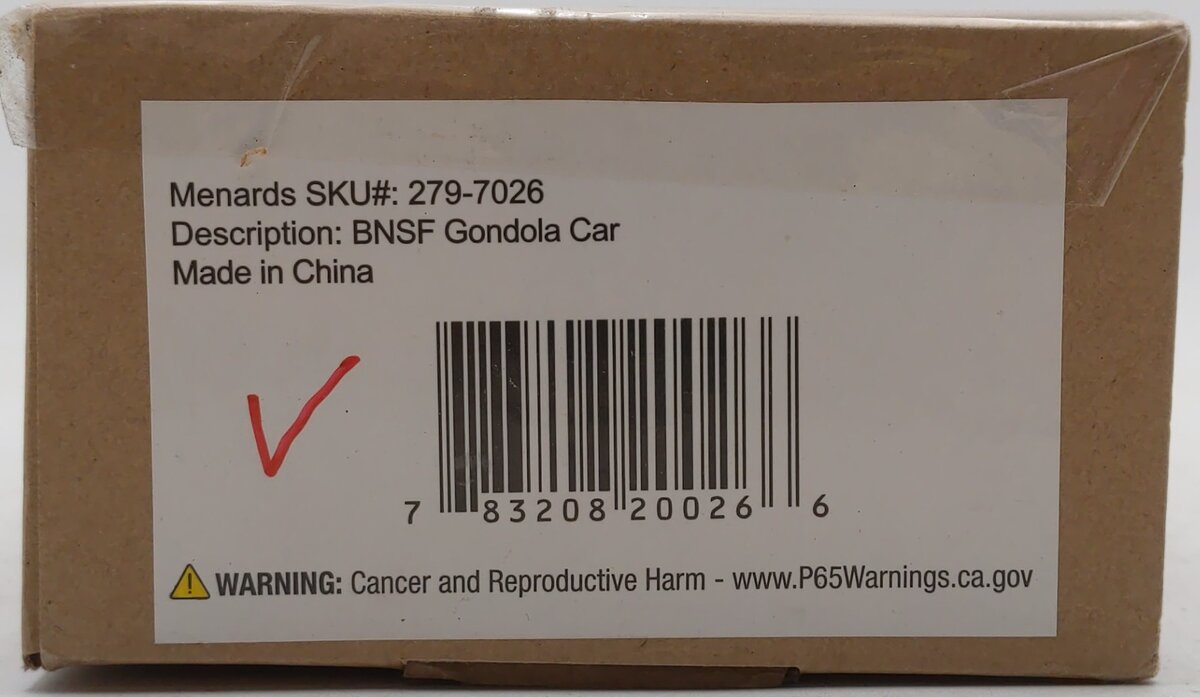 Menards 279-7026 O Gauge BNSF Gondola Car #7722 LN/Box