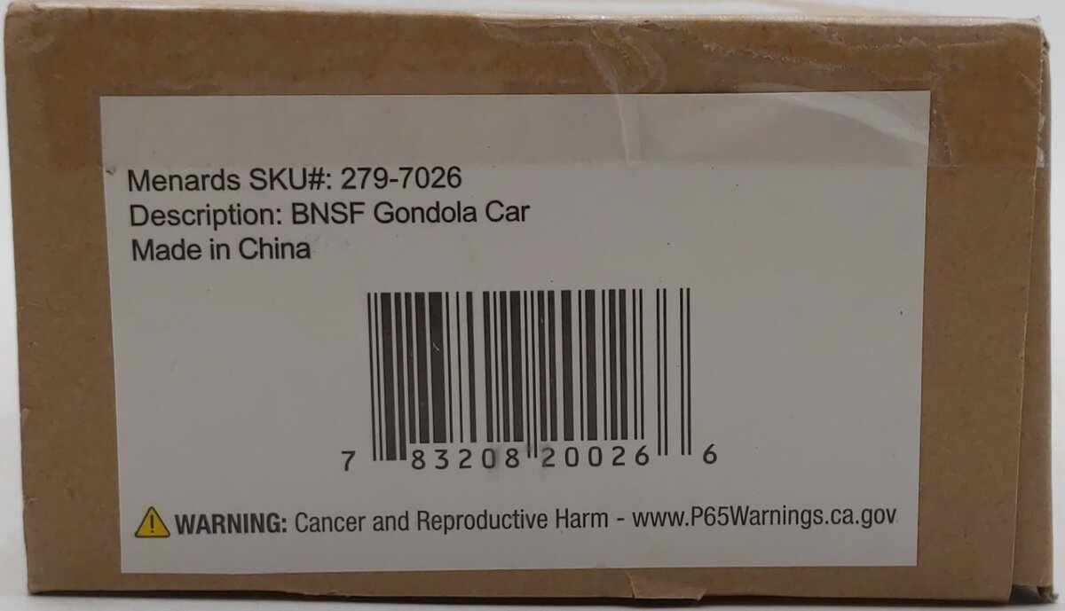Menards 279-7026 O Gauge BNSF Gondola Car #7712 LN/Box