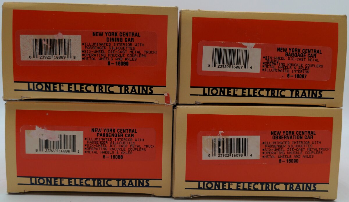 Lionel 6-16091 O Gauge New York Central Passenger Car Set EX/Box