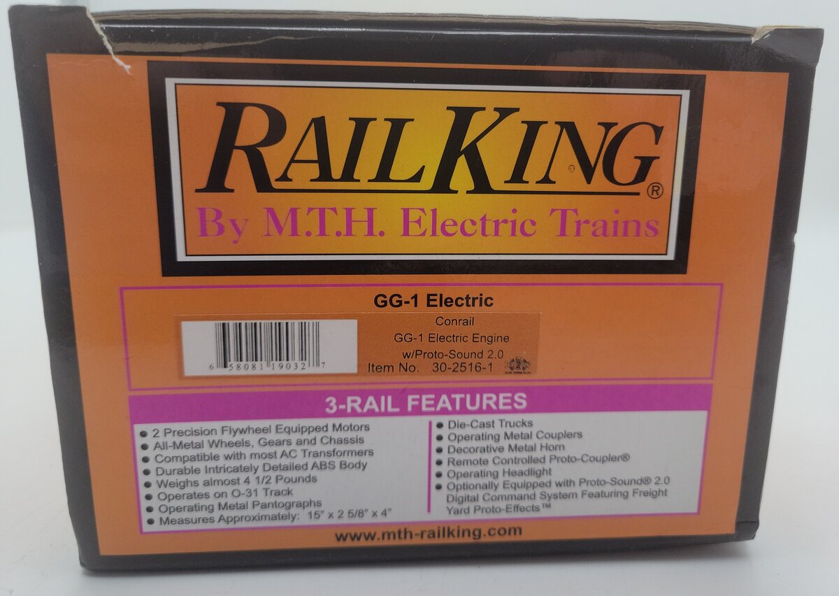 MTH 30-2516-1 Conrail GG-1 Electric Locomotive w/Proto-Sound 2.0 #4859 VG/Box