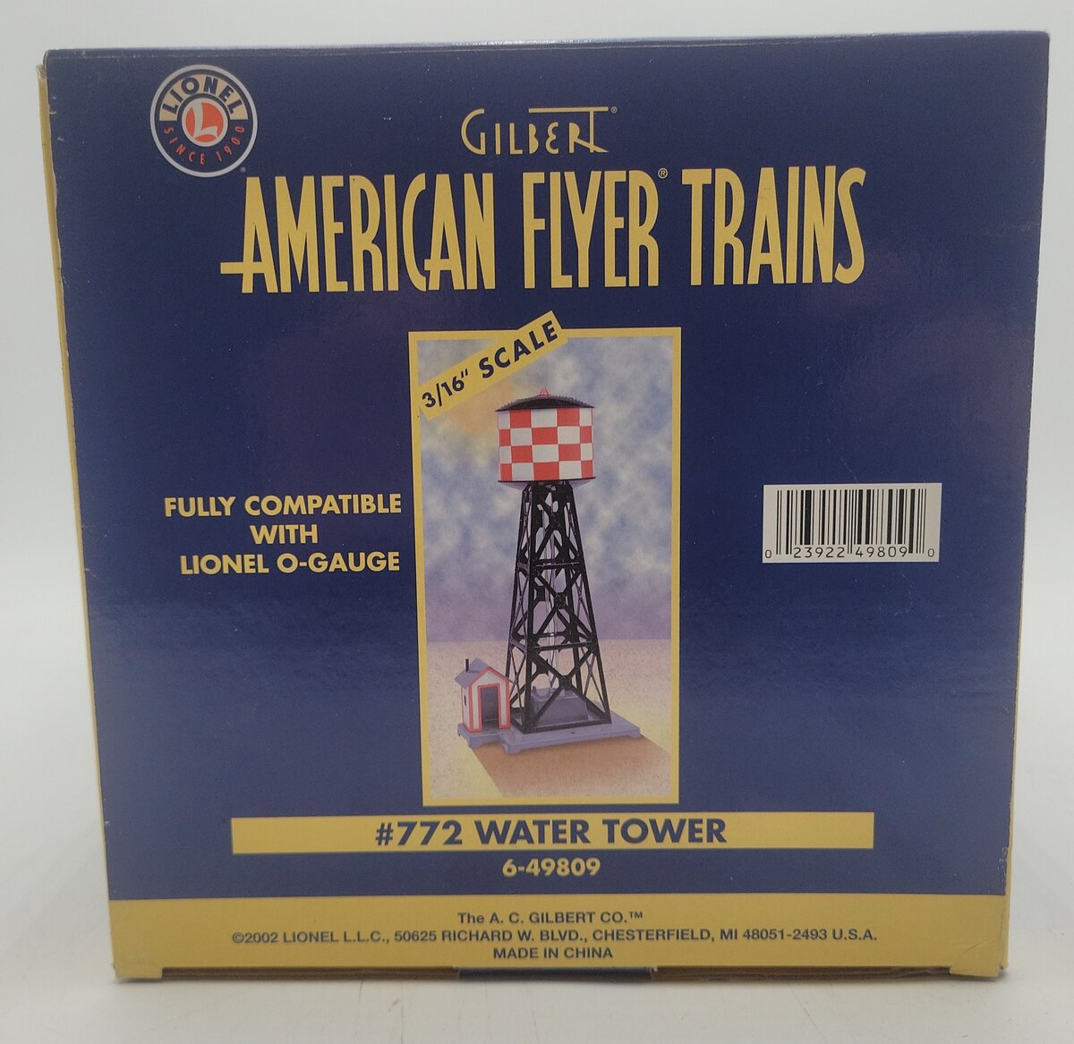American Flyer 6-49809 S Scale Checkerboard Bubbling Water tower #772 VG/Box