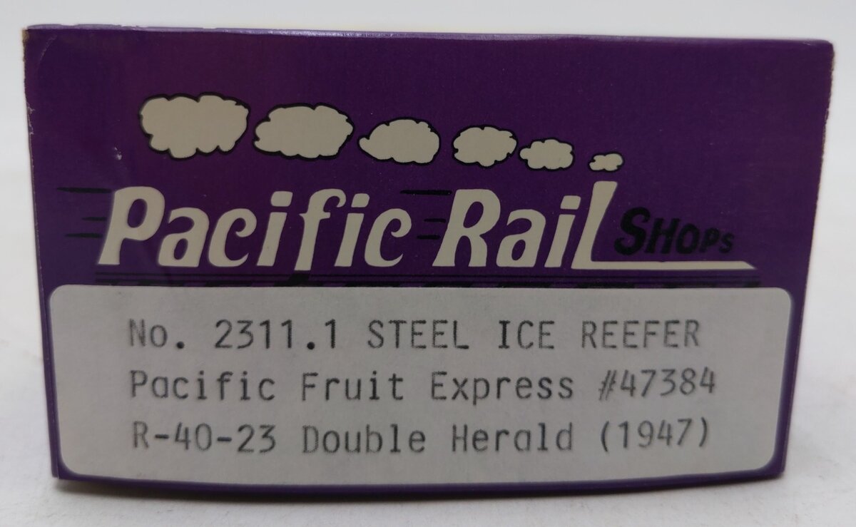 Pacific Rail 2311.1 S Scale Steel Ice Reefer Pacific Fruit Express # 47384 Kit NIB