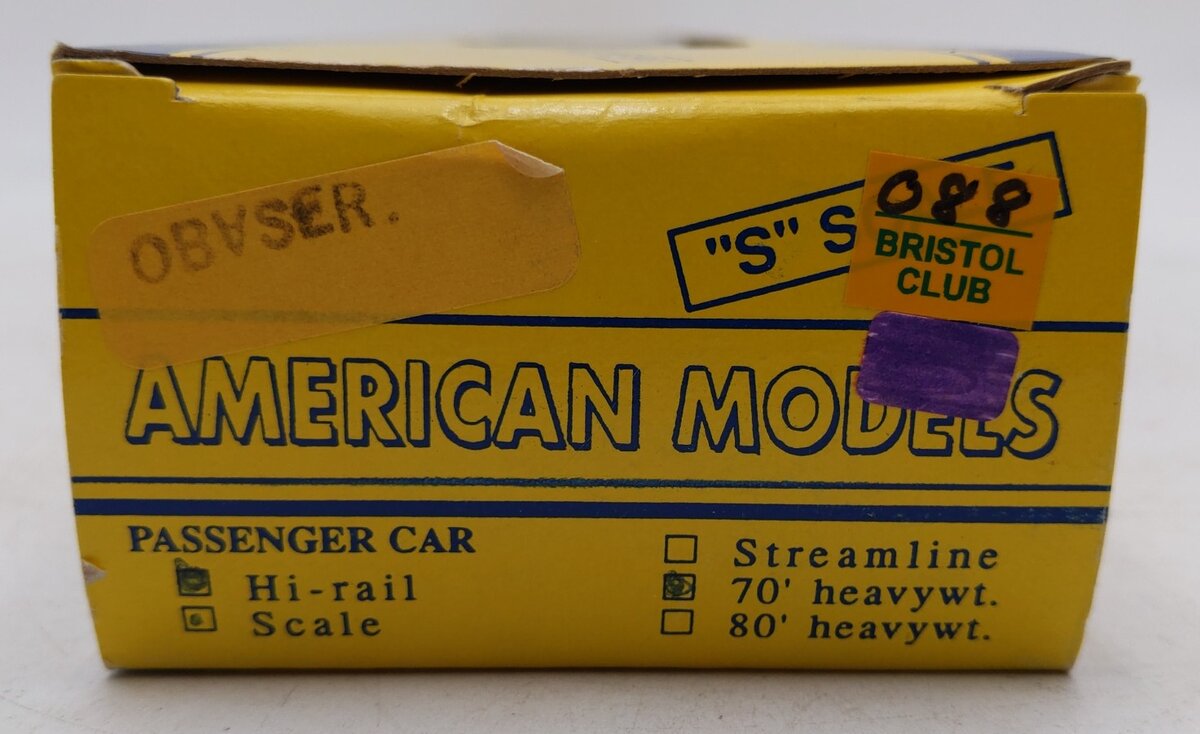 American Models S Pennsylvania 70' Heavyweight Observation Passenger Car EX/Box