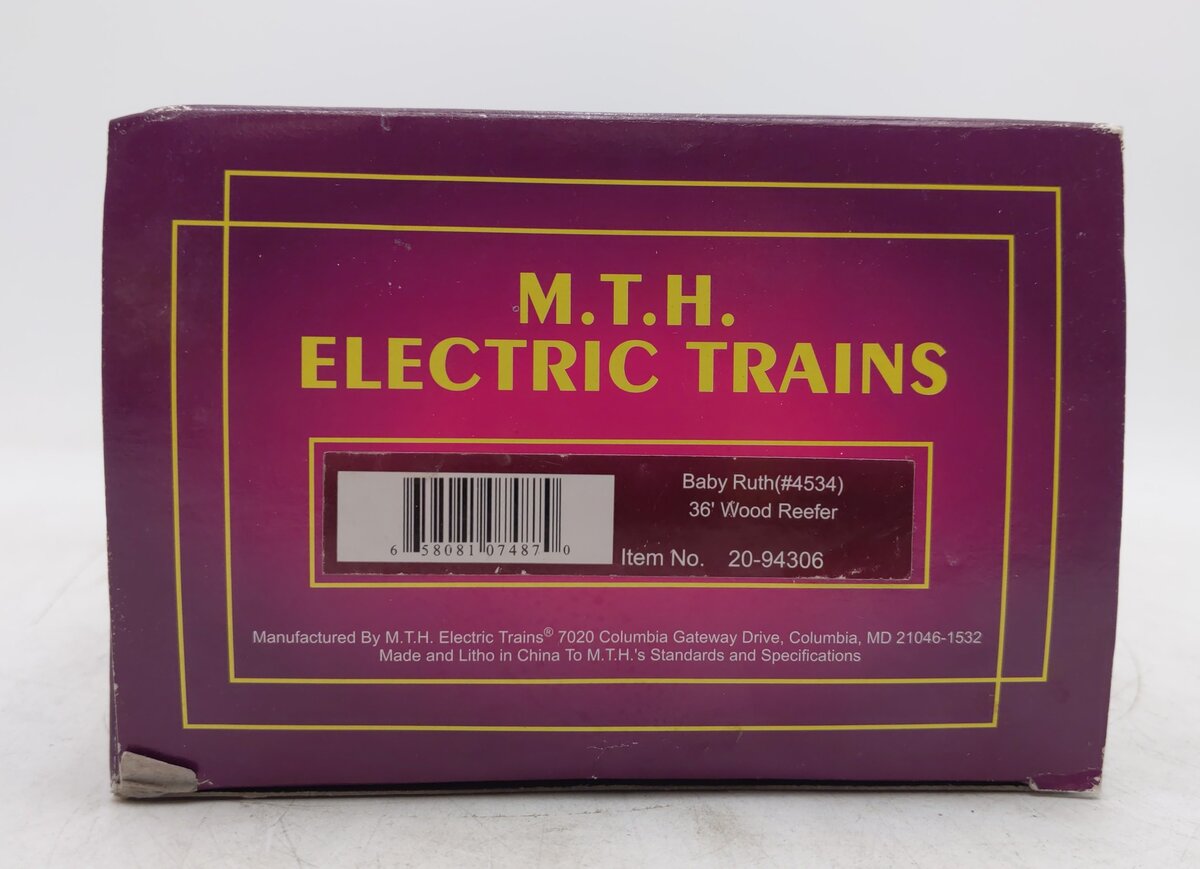 MTH 20-94306 O Gauge Baby Ruth 36' Reefer Car #4534 EX/Box