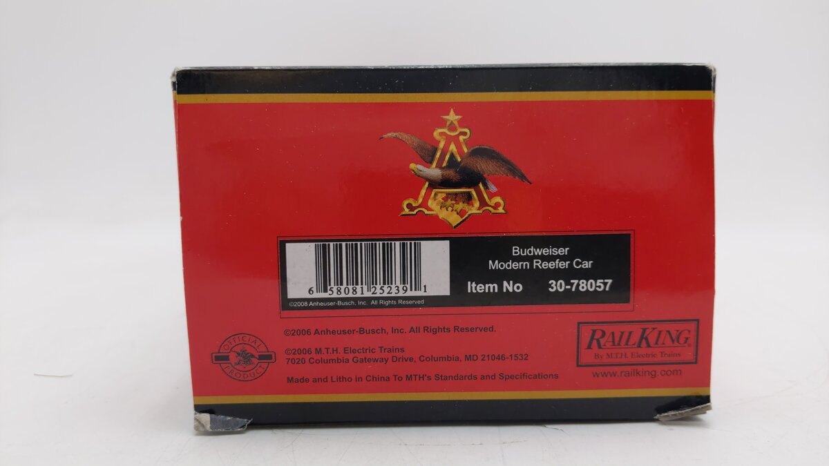 MTH 30-78057 O Gauge Budweiser Modern Reefer Car LN/Box