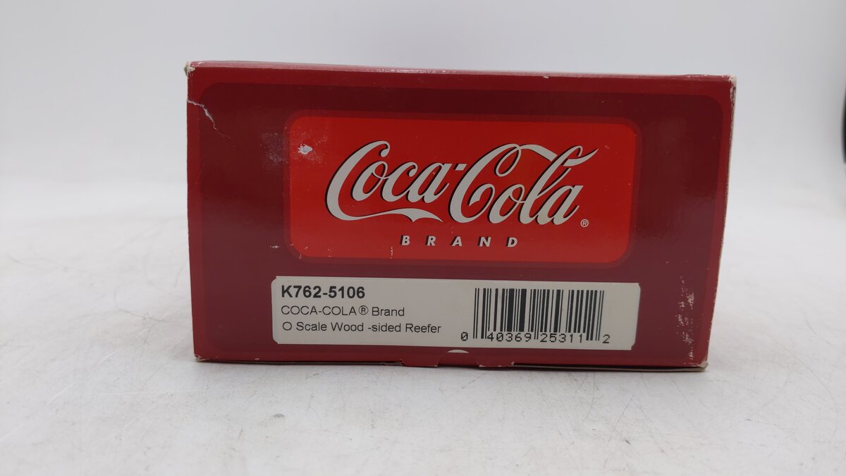 K-Line K762-5106 O Gauge Coke Nostalgic Woodsided Refrigerator Car #5106 EX/Box