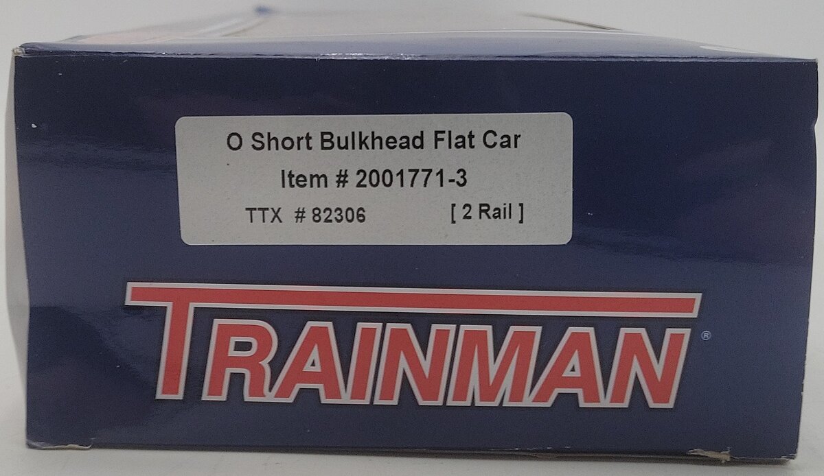 Atlas 2001771-3 O Scale TTX Short Bulkhead Flat Car #82306 (2-Rail) EX/Box