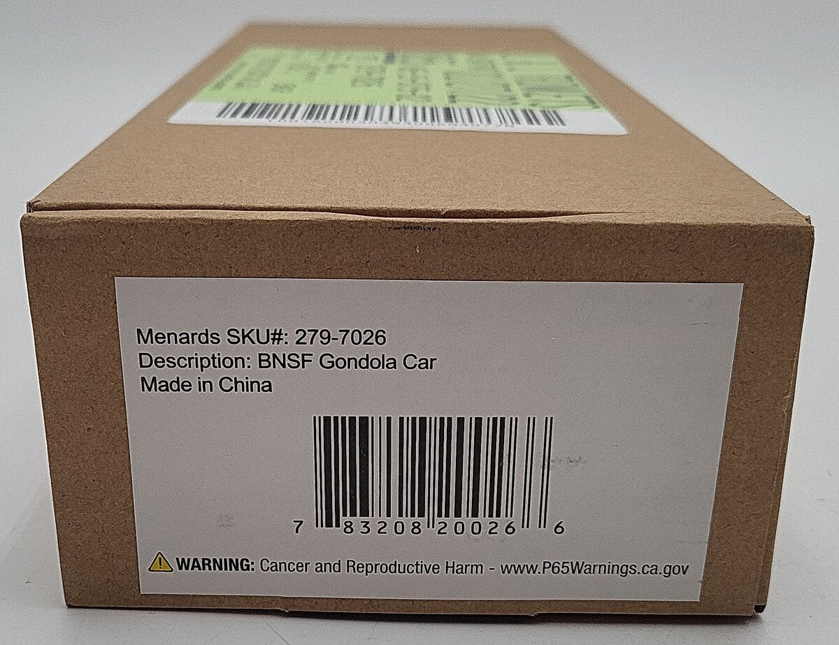 Menards 279-7026 O Gauge BNSF Gondola Car #7629 NIB