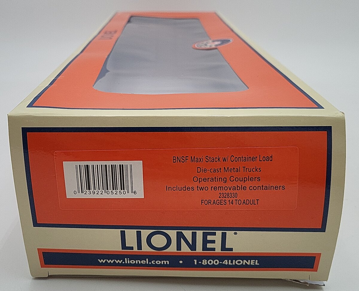 Lionel 2328330 O BNSF Maxi Stack with Container Load LN/Box