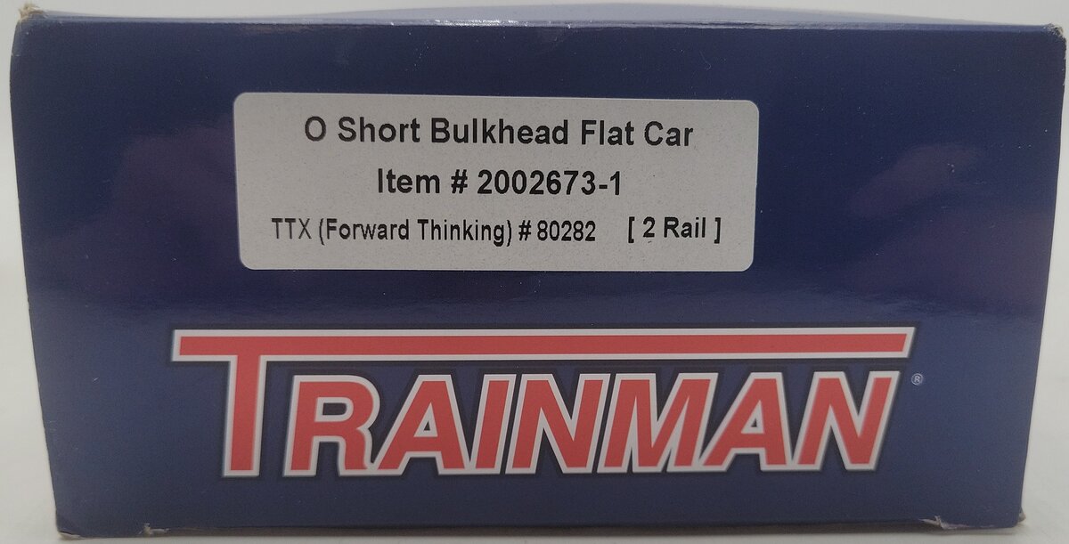 Atlas 2002673-1 O Gauge TTX Short Bulkhead Flat Car #80282 (2-Rail) EX/Box
