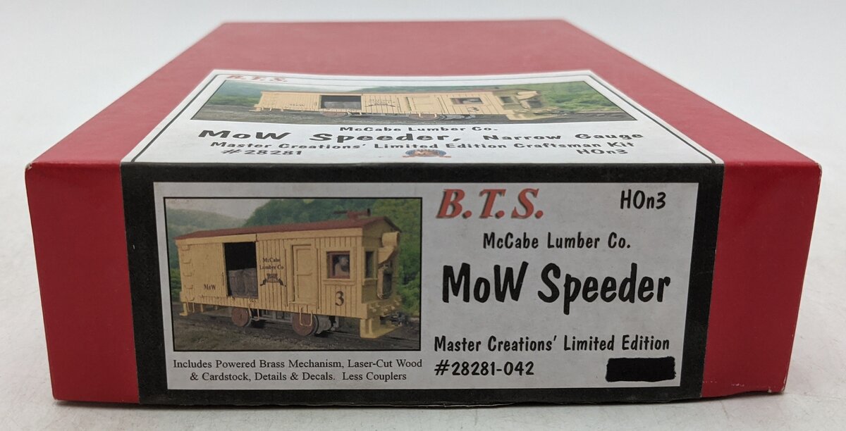 B.T.S. 28281-042 HOn3 McCabe MoW Speeder Kit NIB
