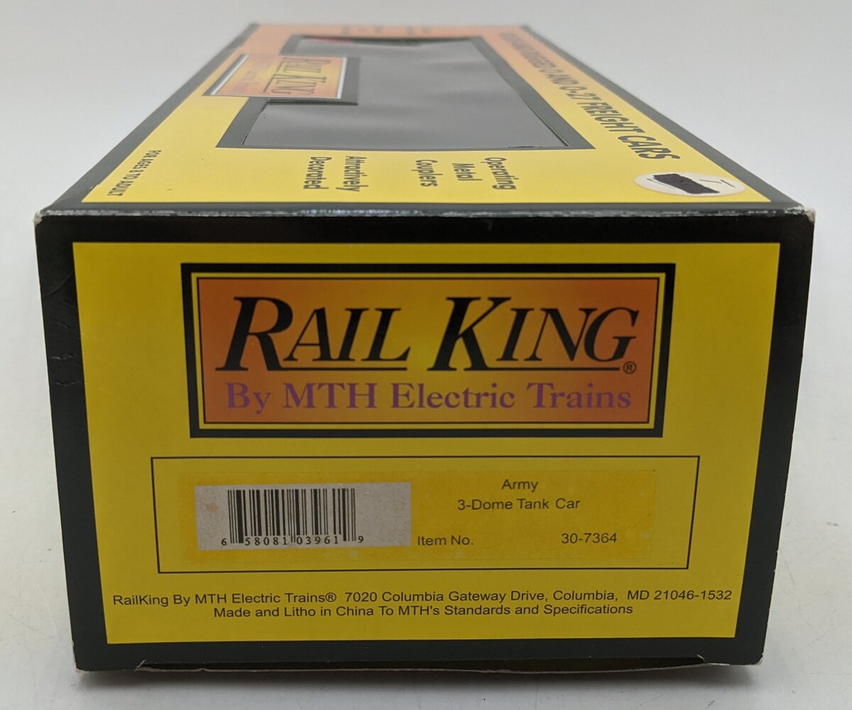 MTH 30-7364 O Gauge Army 3-Dome Tank Car #17035 LN/Box
