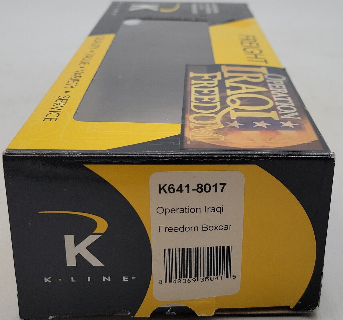K-Line K641-8017 O Gauge Operation Iraqi Freedom Boxcar LN/Box