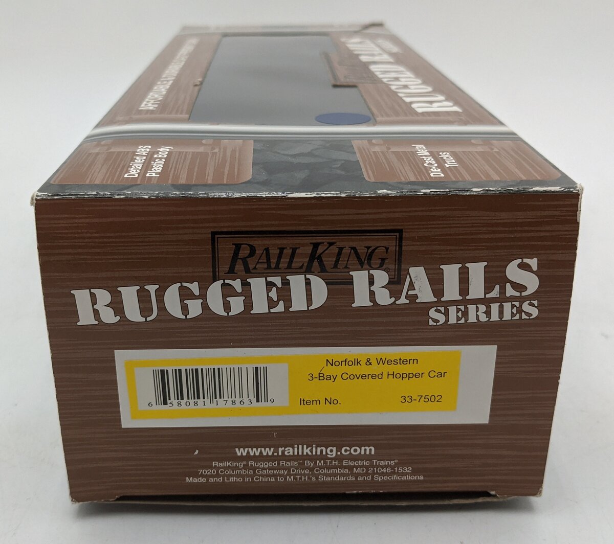 MTH 33-7502 O Gauge Norfolk & Western 3-Bay Covered Hopper #71900 LN/Box