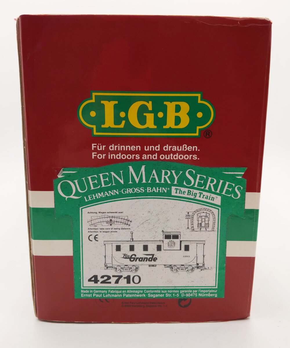 LGB 42710 G Scale Rio Grande Caboose #1993 (Metal Wheels) EX/Box