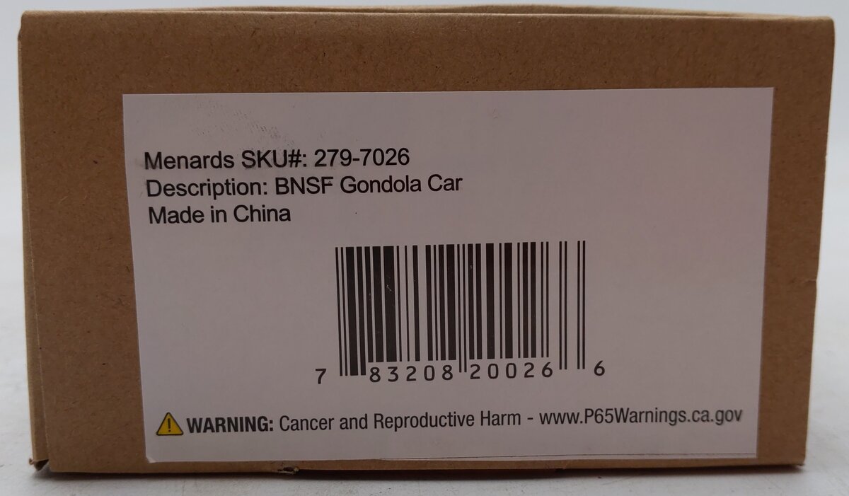 Menards 279-7026 O Gauge BNSF Gondola Car #7771 MT/Box