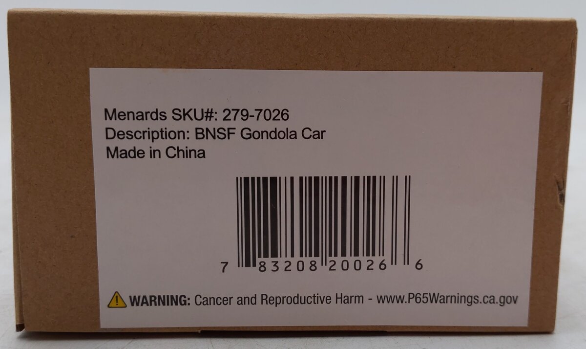 Menards 279-7026 O Gauge BNSF Gondola Car #7554 MT/Box