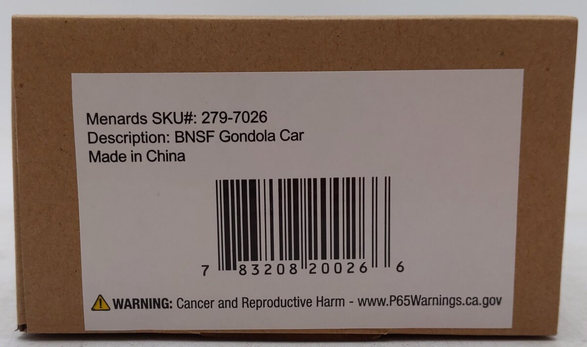 Menards 279-7026 O Gauge BNSF Gondola Car #7936 EX/Box