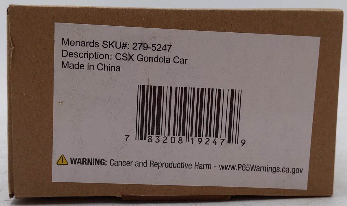 Menards 279-5247 O Gauge CSX Gondola Car #8533 LN/Box