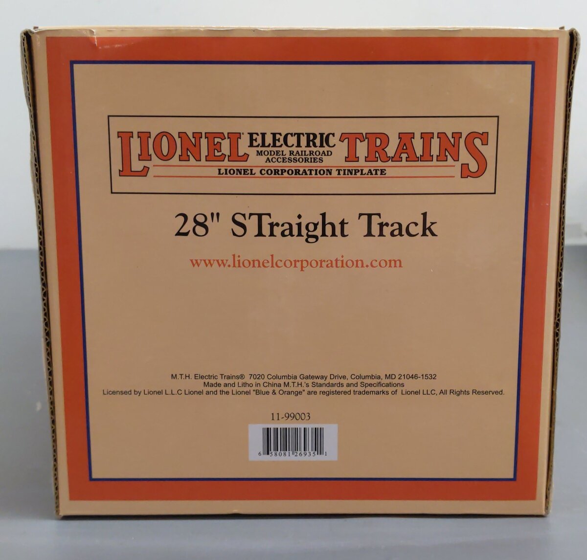 MTH 11-99003 Lionel Standard Gauge RealTrax 28" Straight Track (Box of 15) EX/Box