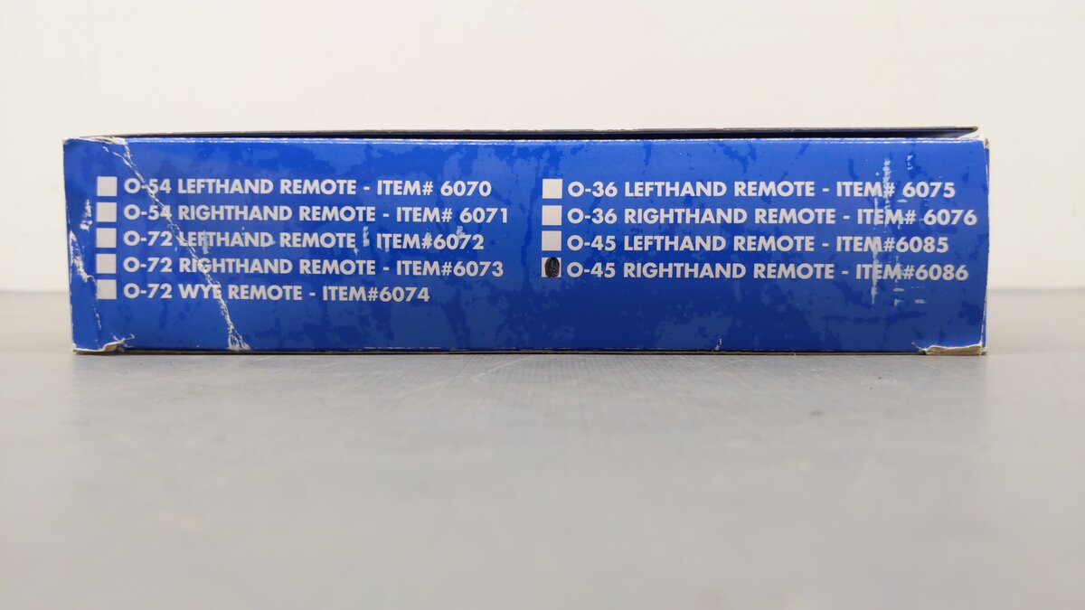 Atlas 6086 O Nickel Silver O-45 Right Hand Remote Control Switch Turnout EX/Box